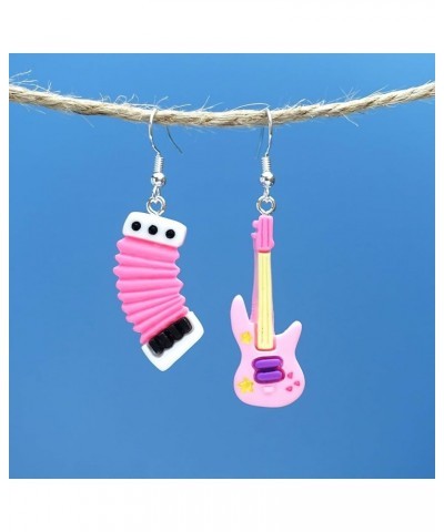 Resin Guitar Dangle Earrings for Women Girls Cute Guitar Instrument Dangle Earrings Funny 80s Acrylic Retro Renaissance Music...