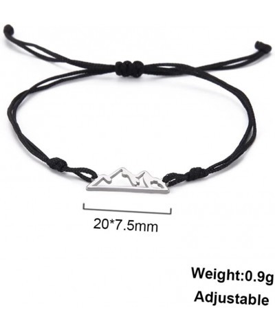 Mountain Range Double Rope Bracelet For Women Men Stainless Steel Fashion Hollow Out Style Mountain Range Double Layer Handma...