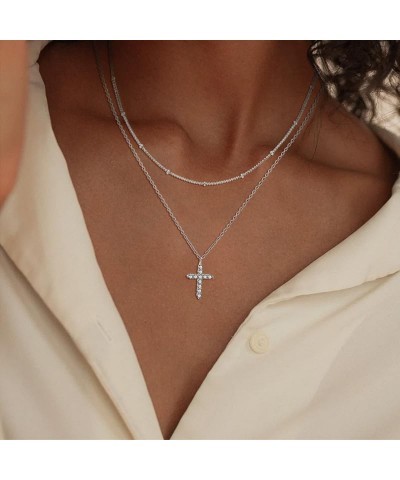 Cross Necklace for Women Cross Chain Necklace 14K Gold/Silver Plated Dainty Cross Necklace Anniversary Birthday Gifts for Wom...