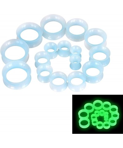 2 Pcs Luminous Extra Soft Silicone Flexible Ear Skin Tunnels Plugs Expanders Gauges Hollow Body Piercing 2G-3/4 Light Blue 00...