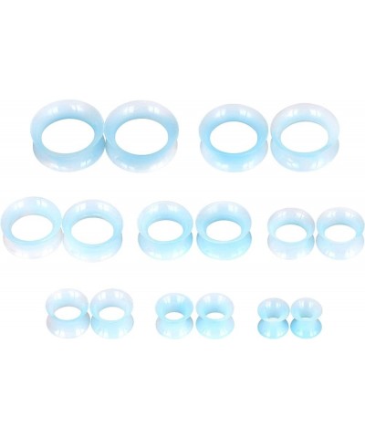 2 Pcs Luminous Extra Soft Silicone Flexible Ear Skin Tunnels Plugs Expanders Gauges Hollow Body Piercing 2G-3/4 Light Blue 00...