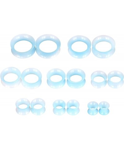 2 Pcs Luminous Extra Soft Silicone Flexible Ear Skin Tunnels Plugs Expanders Gauges Hollow Body Piercing 2G-3/4 Light Blue 00...