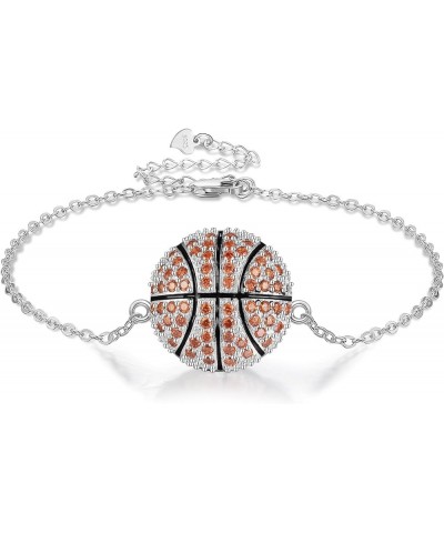 Basketball Baseball Volleyball Bracelet Sterling Silver Basketball Basketball Volleyball Link Bracelet Sports Jewelry Gifts F...