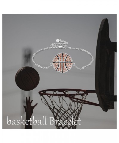 Basketball Baseball Volleyball Bracelet Sterling Silver Basketball Basketball Volleyball Link Bracelet Sports Jewelry Gifts F...