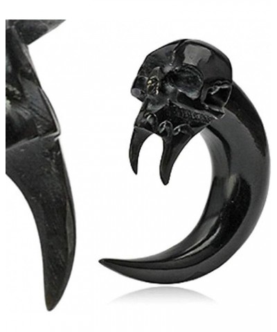 Angel of Death Skull Hand Carved Organic Horn Taper 8GA (3mm) $15.36 Body Jewelry