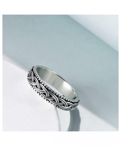 Fidget Ring Sterling Silver Spinner Ring for Women Celtic Knot/Sunflower/Daisy/Heart/Tree of Life Spinning Ring Fidget Jewelr...