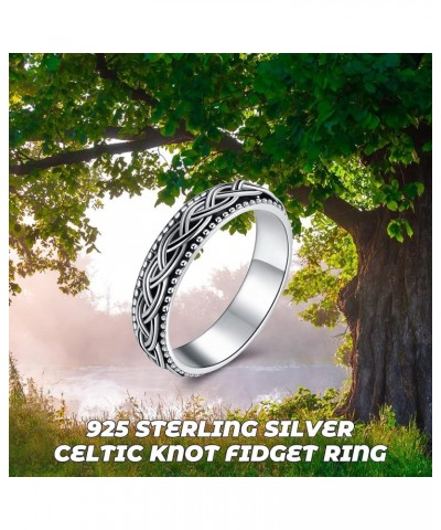 Fidget Ring Sterling Silver Spinner Ring for Women Celtic Knot/Sunflower/Daisy/Heart/Tree of Life Spinning Ring Fidget Jewelr...