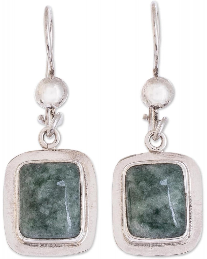 Artisan Handmade Jade Dangle Earrings Fair Trade Modern Green Silver Sterling Guatemala 'Modern Maya' $31.26 Earrings