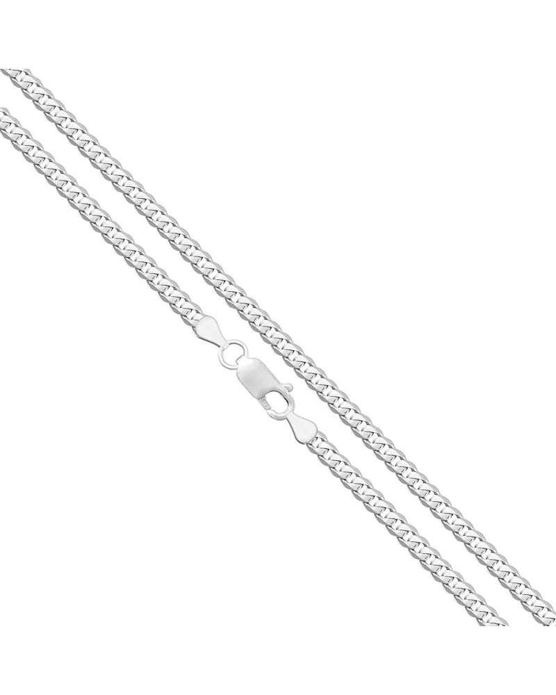 Solid 925 Sterling Silver Curb Chain Necklace, Sizes 2.2mm - 9.5mm 18in, 4.0mm Curb Chain $40.70 Necklaces