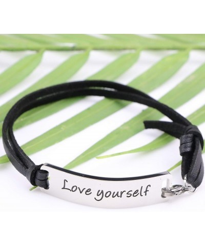 Bracelets for Women Inspirational Christmas Gifts Stainless Steel Bar Wrap Bangle Cuff Personalized Birthday Gifts Love yours...