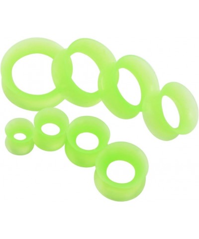 2 PC Extra Soft Silicone Flexible Ear Skin Tunnels Plugs Expanders Gauges Hollow Body Piercing 8G-25mm Green 14mm(9/16") $6.7...