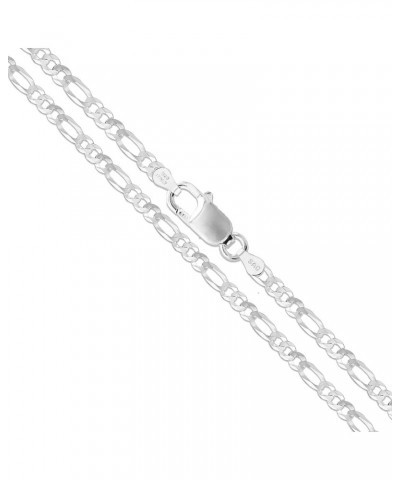 Sterling Silver Flat Figaro Chain 1mm-4.5mm Solid 925 Italy Link Women's Men's Necklace 3.4mm Length 28 Inches $15.84 Necklaces