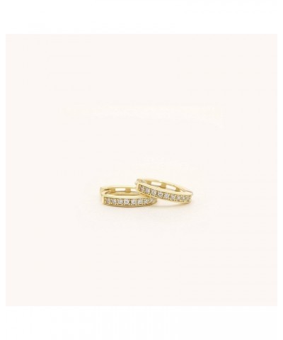 925 Sterling Silver Cubic Zirconia Huggie Hoop Earrings Gold Sterling Silver $10.79 Earrings