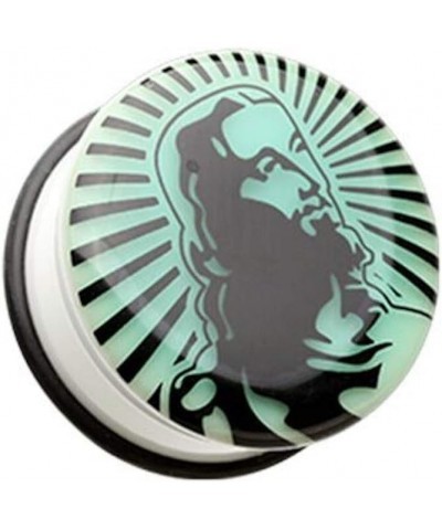 Glow in the Dark Jesus Single Flared Ear Gauge Plug 1" (25mm) $9.71 Body Jewelry