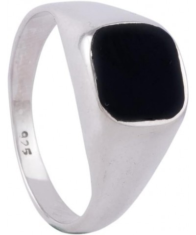 Black Onyx Signet Ring in 925 Sterling Silver for Men and Women, Unisex Handmade Jewelry $12.17 Rings