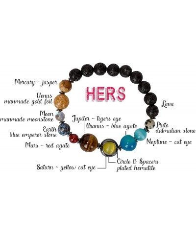 New! His and Hers Couple Circle Distance Universe Bracelets Collection Hers Gun Metal $12.09 Bracelets