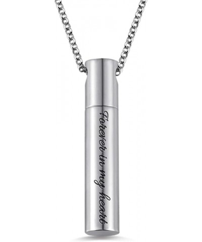 Custom Engraved Cylindrical Urn Necklace For Ashes Creamation Jewelry Keepsake Memorial Necklace Sliver 16.0 Inches $34.77 Ne...