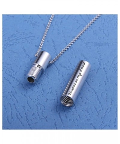 Custom Engraved Cylindrical Urn Necklace For Ashes Creamation Jewelry Keepsake Memorial Necklace Sliver 16.0 Inches $34.77 Ne...