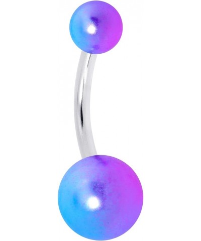 Steel Iridescent Color Acrylic Ball Belly Ring Blue-Purple $8.39 Body Jewelry