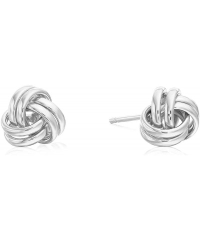 14K Gold Classic Polished Love Knot Stud Earrings, Secure Push-backing 7mm WG $54.25 Earrings