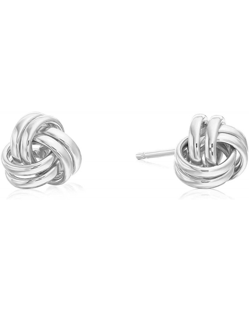 14K Gold Classic Polished Love Knot Stud Earrings, Secure Push-backing 7mm WG $54.25 Earrings