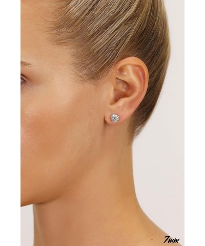 14K Gold Classic Polished Love Knot Stud Earrings, Secure Push-backing 7mm WG $54.25 Earrings