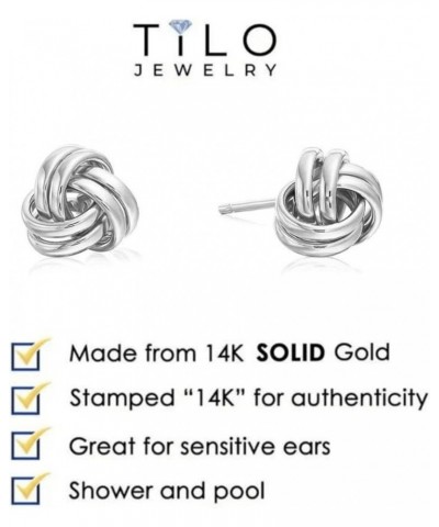 14K Gold Classic Polished Love Knot Stud Earrings, Secure Push-backing 7mm WG $54.25 Earrings