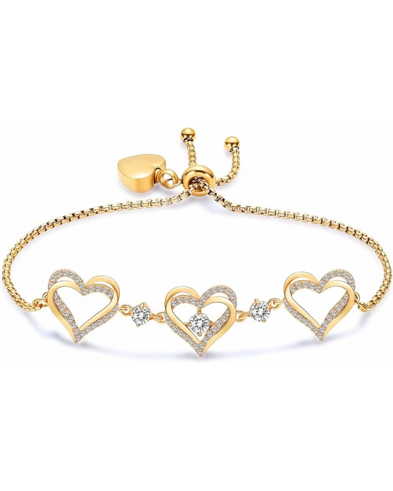 Cremation Jewelry Heart Urn Bracelet for Ashes for Women Girls Cremation Link Memorial Bracelet Gold-White $12.25 Others