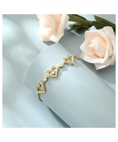 Cremation Jewelry Heart Urn Bracelet for Ashes for Women Girls Cremation Link Memorial Bracelet Gold-White $12.25 Others