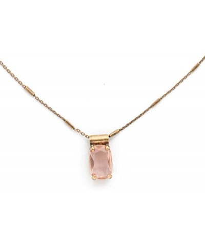 Rectangle Crystal Pendant Necklace, Antique Gold-Tone Finish, Coastal Mist Rustic Bloom Antique Gold-Tone $25.52 Necklaces