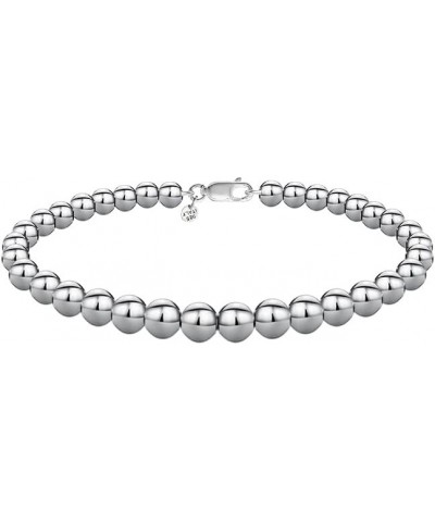 925 Sterling Silver Handmade Bead Ball Strand Chain Bracelet For Women & Girls - Made in Italy Comes With a Gift Box 6.5 Inch...