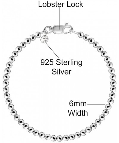 925 Sterling Silver Handmade Bead Ball Strand Chain Bracelet For Women & Girls - Made in Italy Comes With a Gift Box 6.5 Inch...