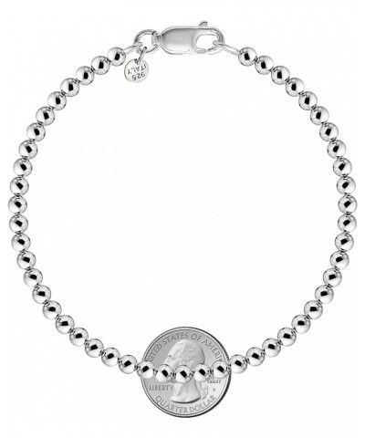 925 Sterling Silver Handmade Bead Ball Strand Chain Bracelet For Women & Girls - Made in Italy Comes With a Gift Box 6.5 Inch...