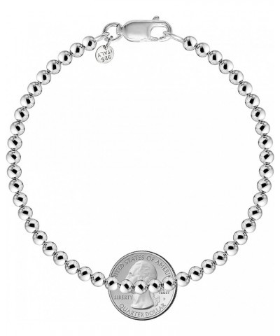 925 Sterling Silver Handmade Bead Ball Strand Chain Bracelet For Women & Girls - Made in Italy Comes With a Gift Box 6.5 Inch...