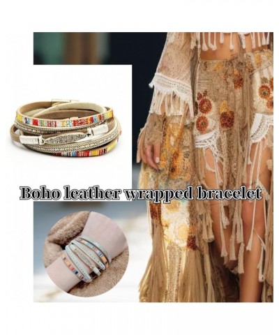 Leather Wrap Bracelets for Woman Boho multi-layer vintage leather bracelet wrist hand-woven magnetic buckle bracelet Jewelry ...