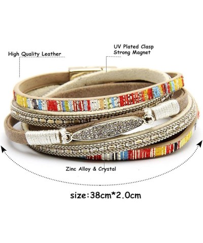 Leather Wrap Bracelets for Woman Boho multi-layer vintage leather bracelet wrist hand-woven magnetic buckle bracelet Jewelry ...