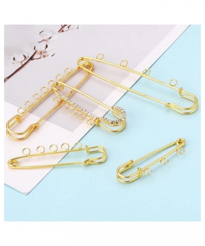 Brooch 3/4/5/7 holes with Rhinestone Jewelry for Women Safety Pin Suit for Wedding Jeans Sweater Shawl Clips 10 Pcs Yellow Go...