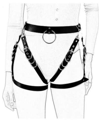 Punk Black Waist Chain Belt Leather Body Harness Leg Garter Belts Body Chains Leggings Jewelry Accessories for Women Black-6 ...