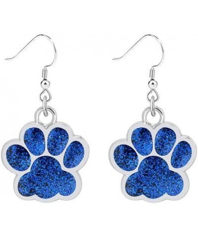 Paw Print Earrings for Women Girls Sterling Silver Dog Paw Earrings Cute Bear Claw Print Earring Puppy Paw Drop Dangle Earrin...