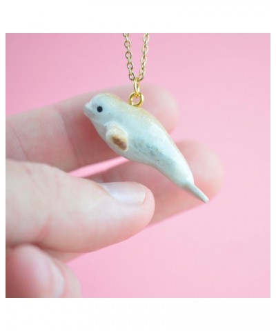 The Beluga Whale Necklace • Hand-painted Porcelain • Artisan Design • Timeless Collectible Jewelry • Satisfaction Guarantee $...