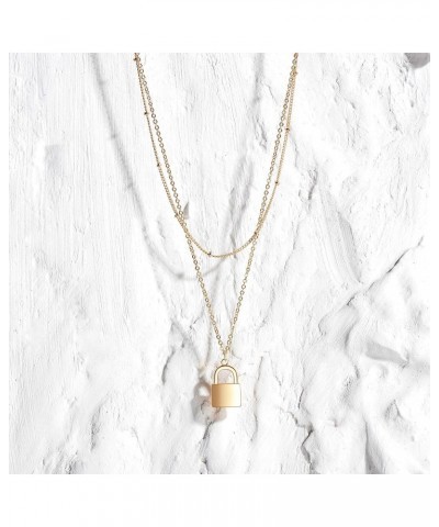 Layered Heart Necklace Pendant Handmade 18k Gold Plated Dainty Gold Choker Arrow Bar Layering Long Necklace for Women layer l...