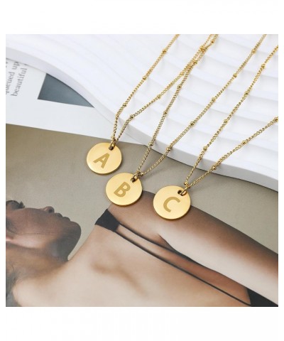 Gold Initial Necklaces for Women Girls, 14K Gold Plated Initial Necklaces Layered Letter Tag Pendant Necklaces Trendy Mother'...