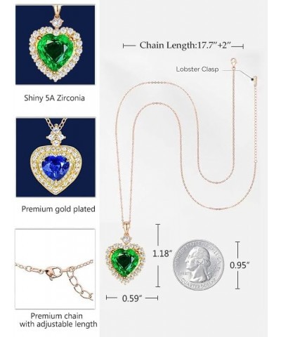 heart gemstone necklace women crystal heart necklace birthstone pendant necklace diamond heart necklace swarovski necklace gr...