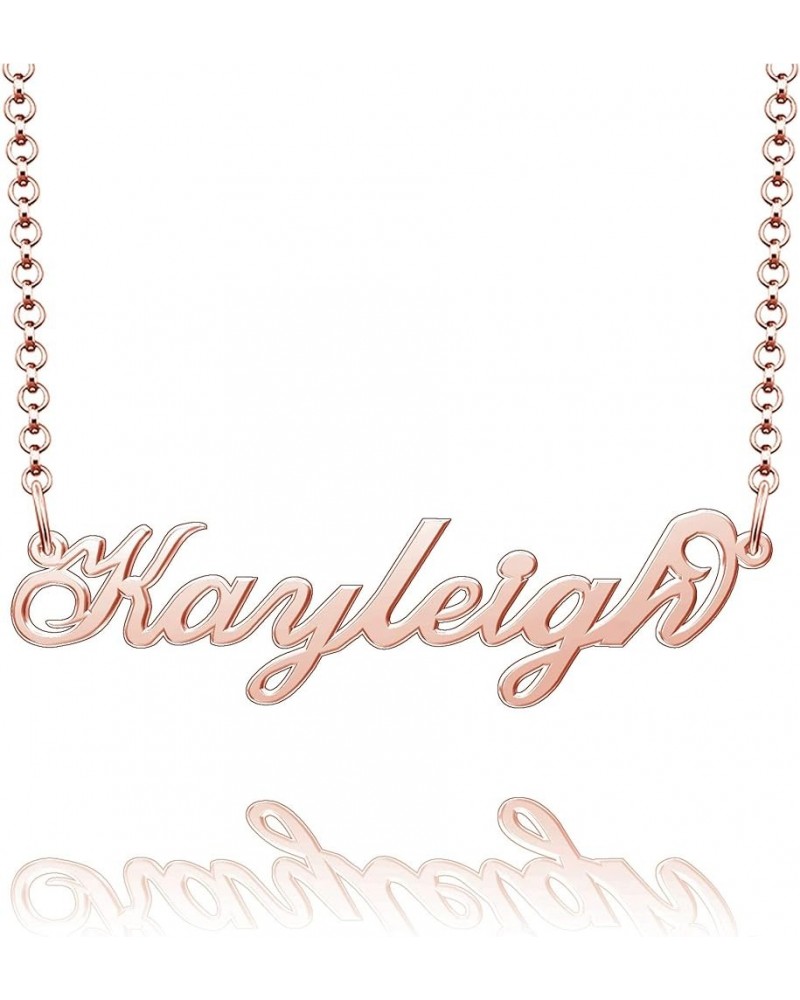 Name Necklace Personalized Gold Custom Name Plate Necklace Sterling Silver Kayleigh-Rose Gold $19.37 Necklaces