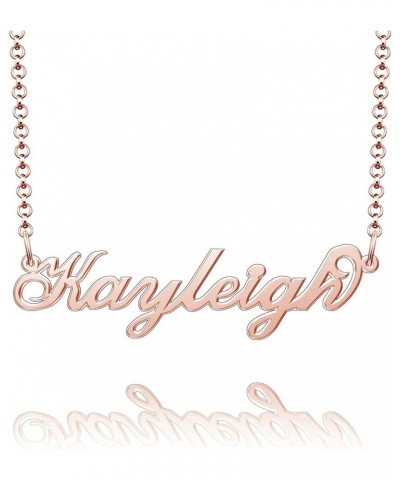 Name Necklace Personalized Gold Custom Name Plate Necklace Sterling Silver Kayleigh-Rose Gold $19.37 Necklaces