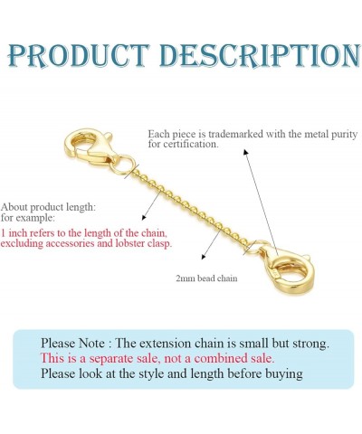 14k Gold 1"/1.5"/2"/2.5"/3"/4"/5"/6" Necklace Bracelet Extender Chain, Necklace Extender Gold 14k, Durable Removable Gold Cha...