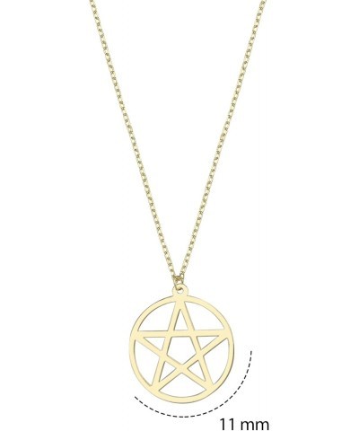 14K Solid Gold Pentagram Necklace, Star Pentacle Pendant, Minimalist Jewelry 14K Solid Gold and Gold Plated Options, Gift for...