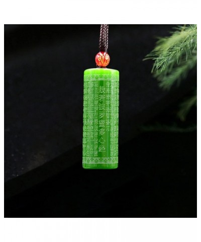 Jade Heart Sutra Pendant Carved Fashion Amulet Buddhism Women Gifts Jadeite Jewelry Natural Gemstone Charm Chinese Necklace (...