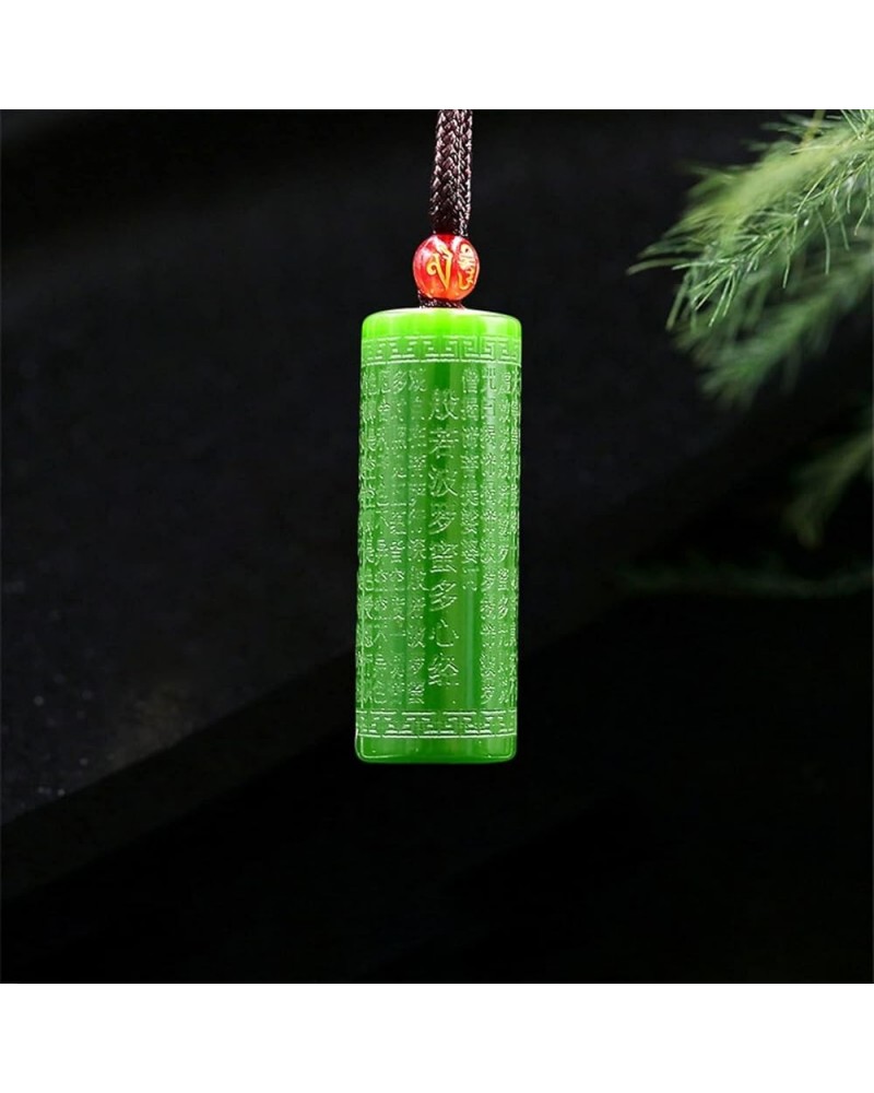 Jade Heart Sutra Pendant Carved Fashion Amulet Buddhism Women Gifts Jadeite Jewelry Natural Gemstone Charm Chinese Necklace (...