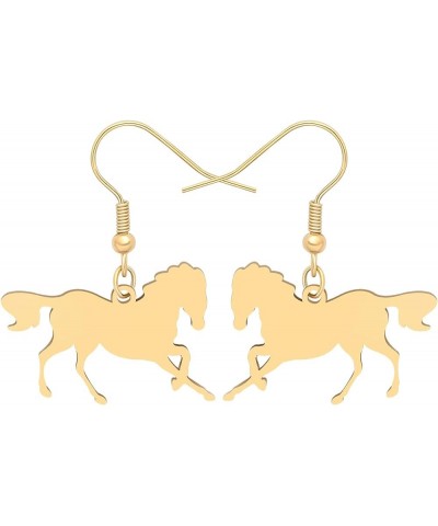 Stainless Steel Horse Earrings Gold Silver Plated Drop Dangle Novelty Jewelry for Women Girls Charms 18K Gold Plated $7.79 Ea...